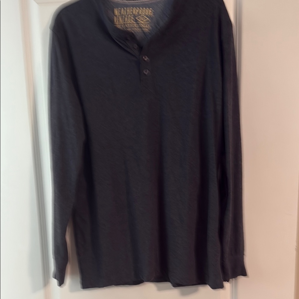 Vintage gray Henley Shirt by Weatherproof
